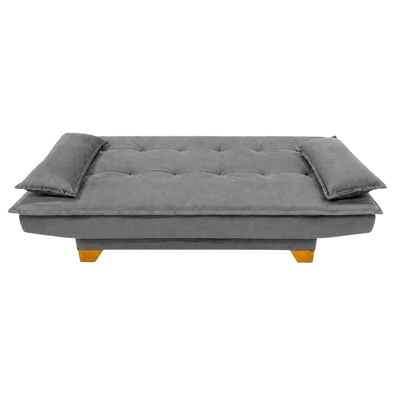 Sofá Cama Veneza 1,88 m Veludo Cinza 195 – TOP ESTOFADOS - Imagem 2
