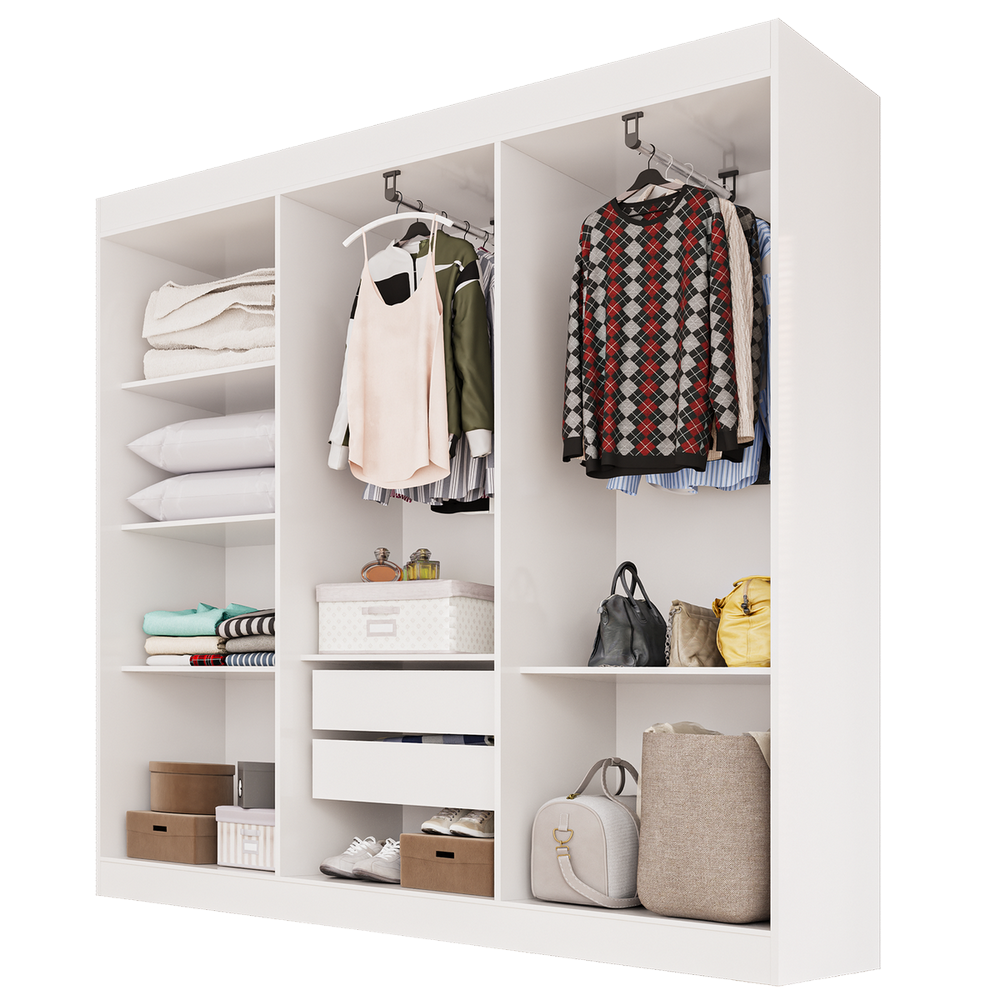 Guarda-Roupa 6 Portas Roma 1,77 m Branco – SALLÊTO - Imagem 2