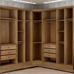 Guarda-Roupa Modulado Rizon 001(Dois Módulos 4 Portas + Um Módulo Canto Oblíquo) Cumarú/Fendi – NOVO HORIZONTE - Imagem 2