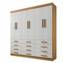 Guarda-Roupa 6 Portas Mônaco 2,40 m Cinamomo/Off White – D’DORO MÓVEIS - Imagem 2