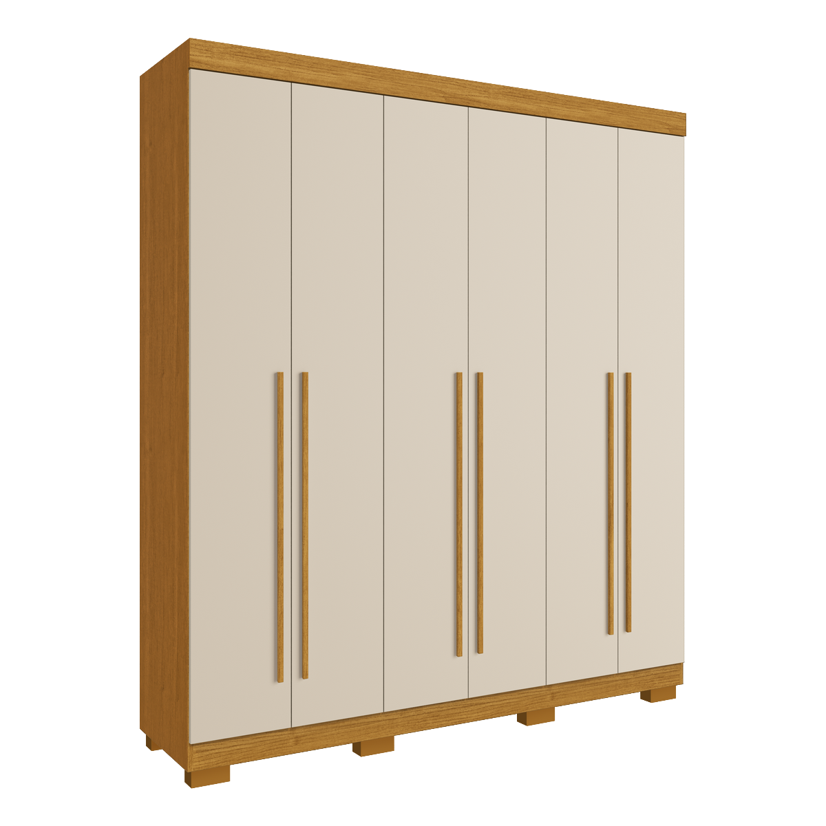 Guarda-Roupa 6 Portas Paolla 1,80 m Cinamomo/Off White – ACP MÓVEIS - Imagem 2