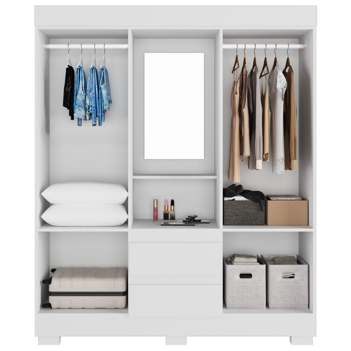 Guarda-Roupa Capelinha Isabely 1,491 m Branco – ACP MÓVEIS - Imagem 2