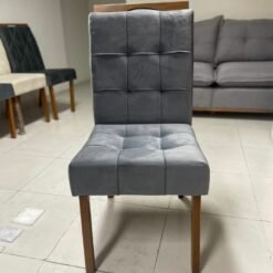 Mesa Cancun 120 Cinamomo/Off White com 4 Cadeiras Sophia Veludo Cinza Grafite – CEL MÓVEIS + WM DECOR - Imagem 2
