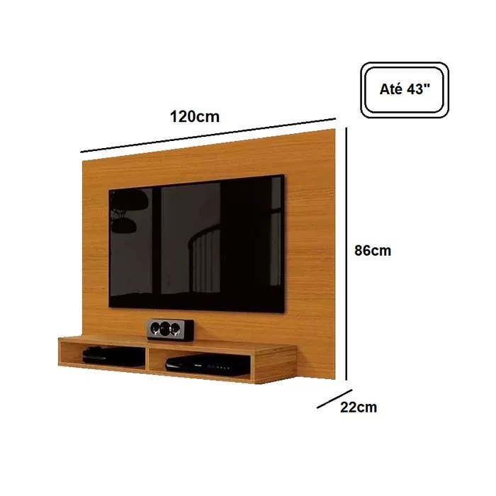 Painel até 43″ Fox New Cedro – EDN MÓVEIS - Imagem 2