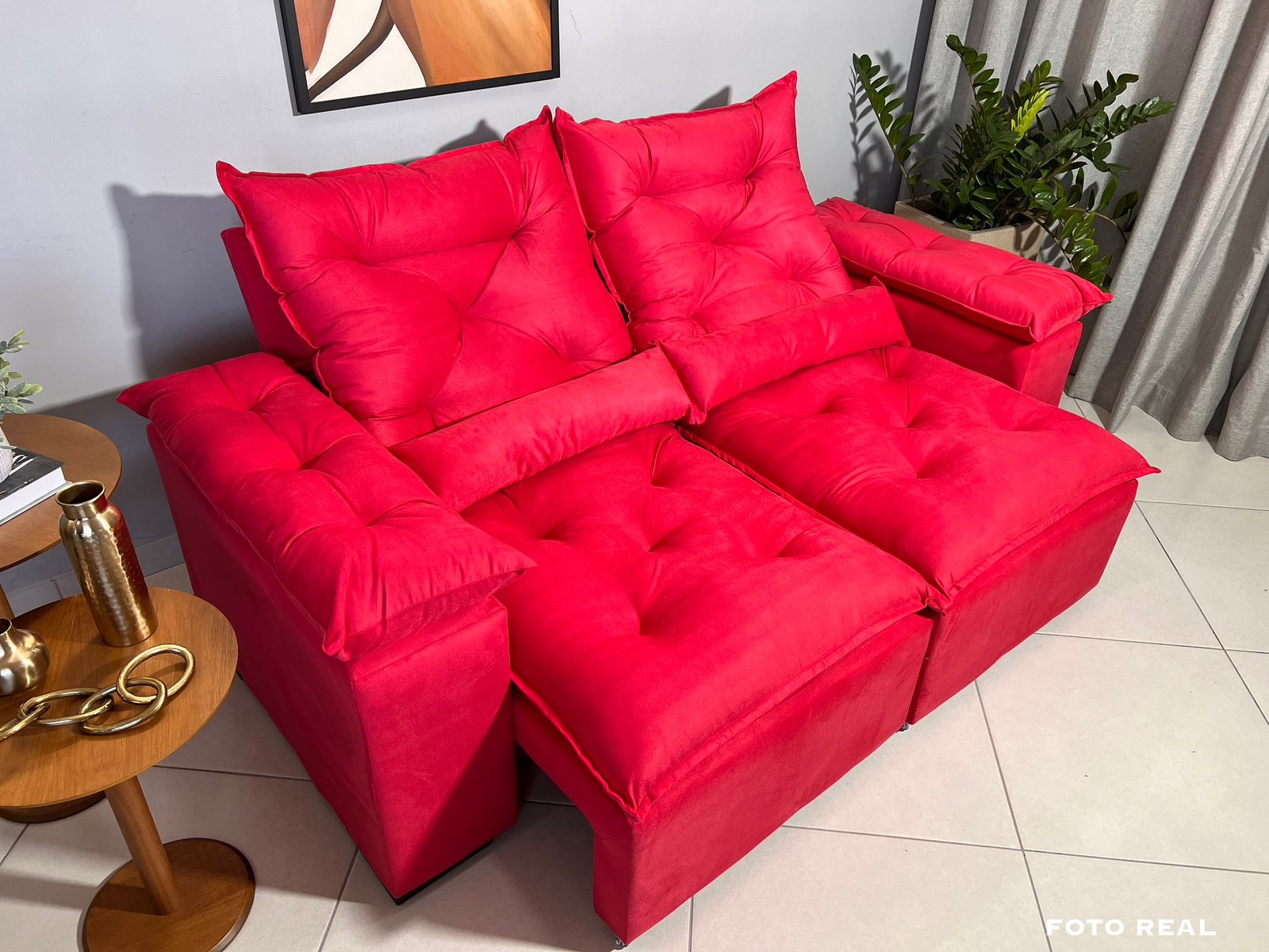 Sofá Athenas Vermelho 2.00 MT - Imagem 3