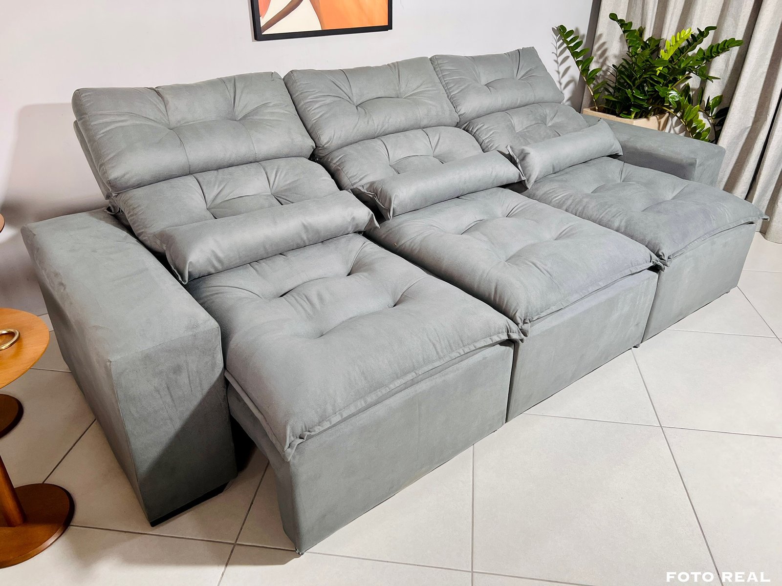 Sofá Toronto Cinza 2,75 m aberto 1