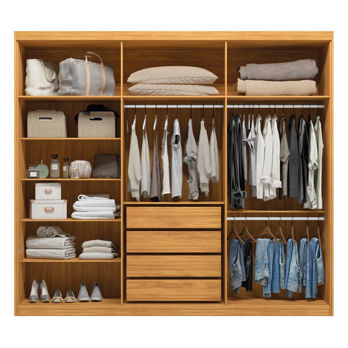 Guarda-Roupa 6 Portas Venice 2,41 m Cinamon Touch/Off White – DEMÓBILE - Imagem 2