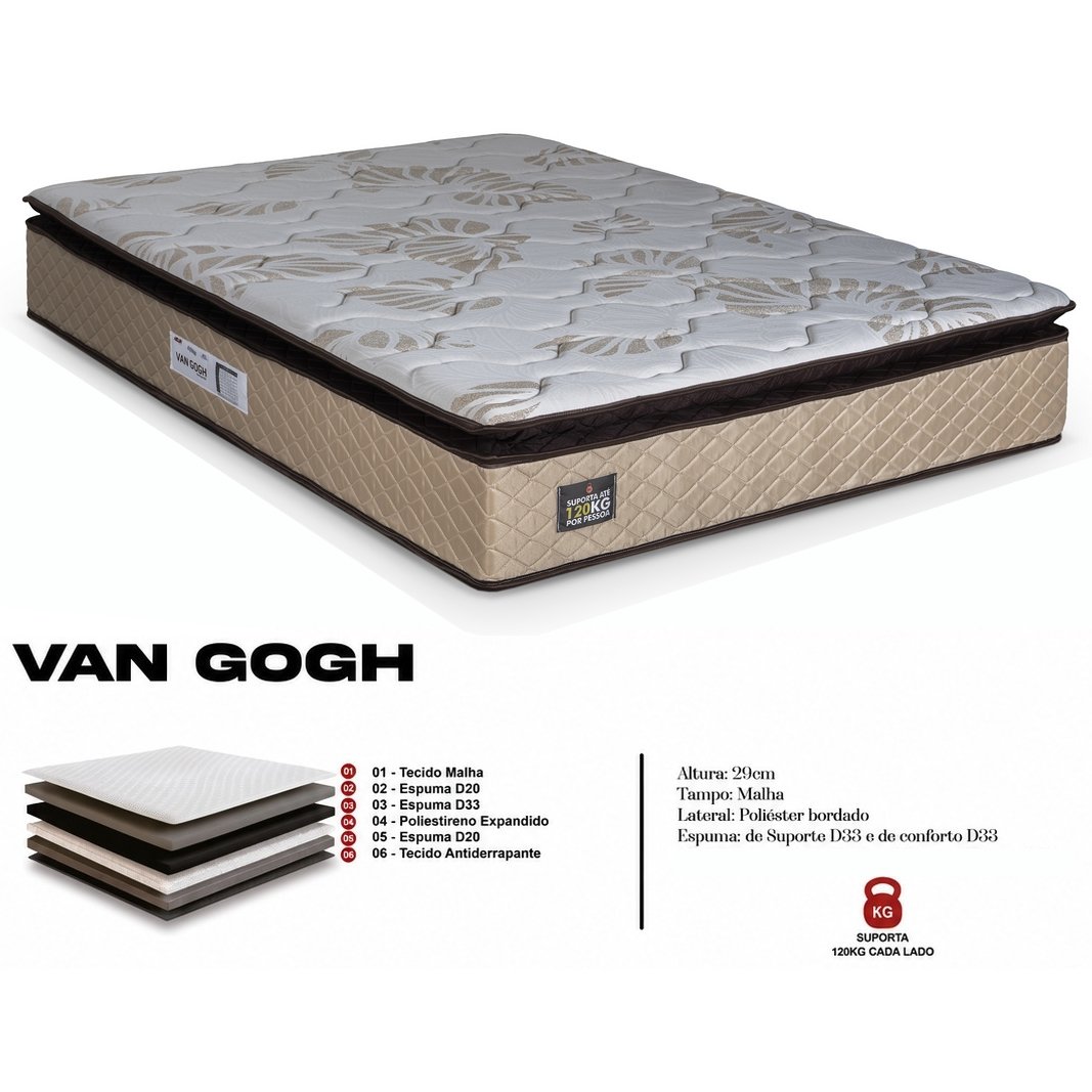 Colchão Casal Van Gogh 29 cm D33 Ortopédico – KING KONFORT COLCHÕES - Imagem 2