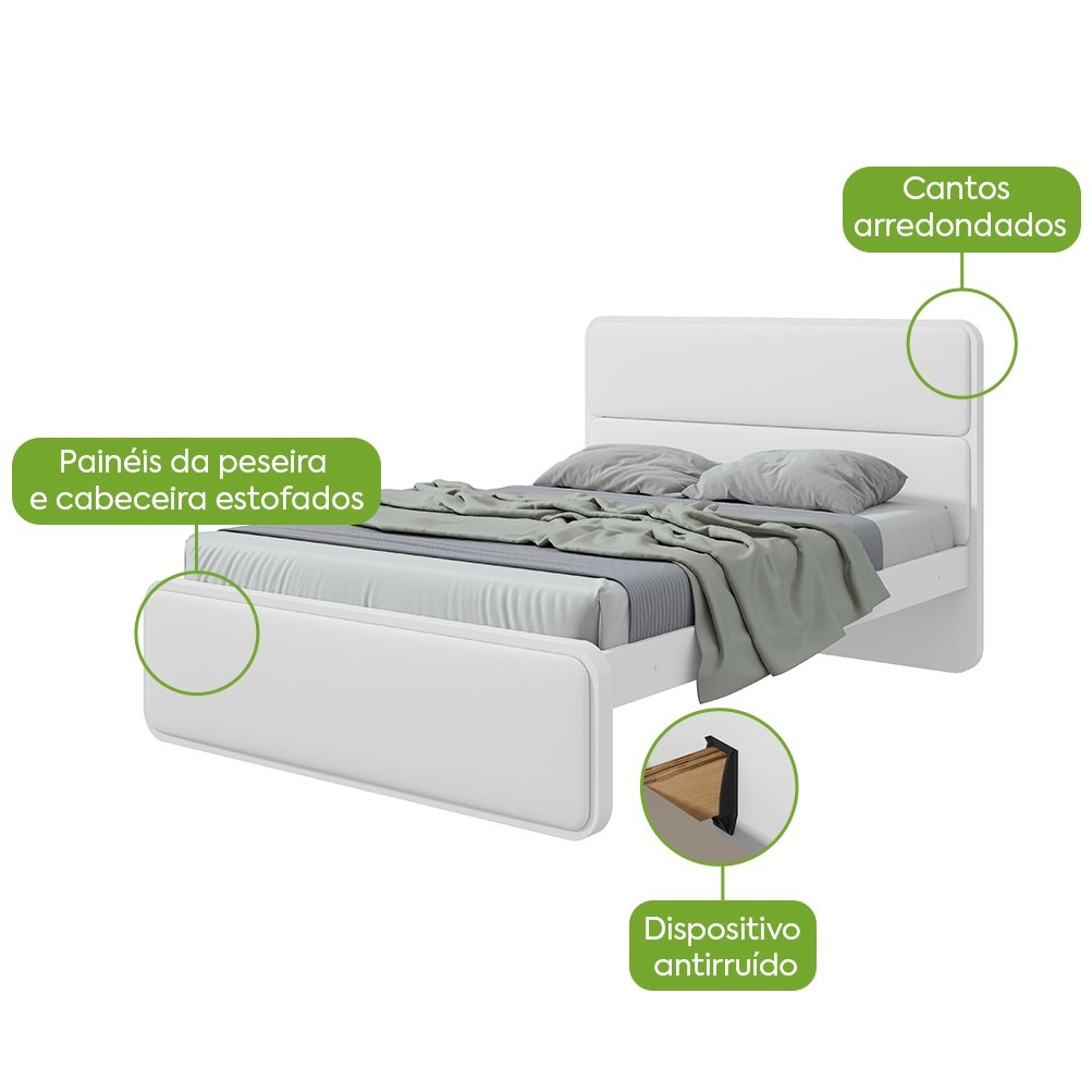 Cama Casal Loop Branco – LOPAS - Imagem 2